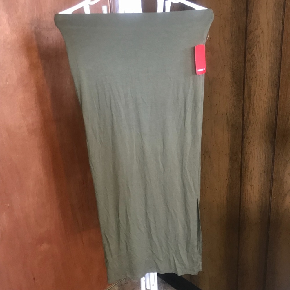 Forever 21 Olive Midi Skirt